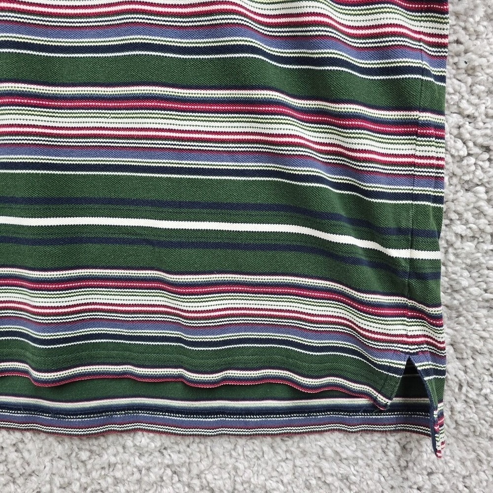 Eddie Bauer Striped Polo Shirt Mens L Green Multicolor Preppy Dadcore Retro - Picture 4 of 11